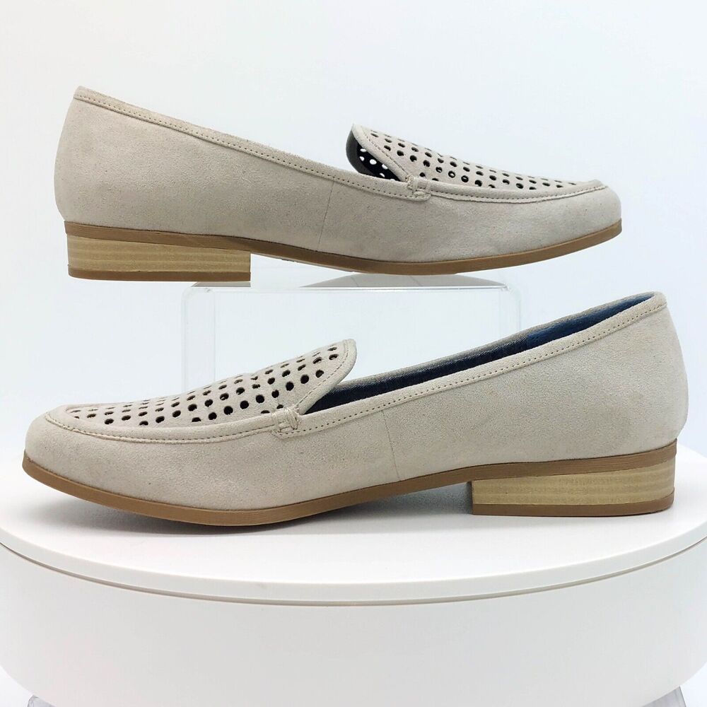 Dr Scholls Womans Shoes Sz 10 Gray Excite Chop Loafers Minimalist Light Academia